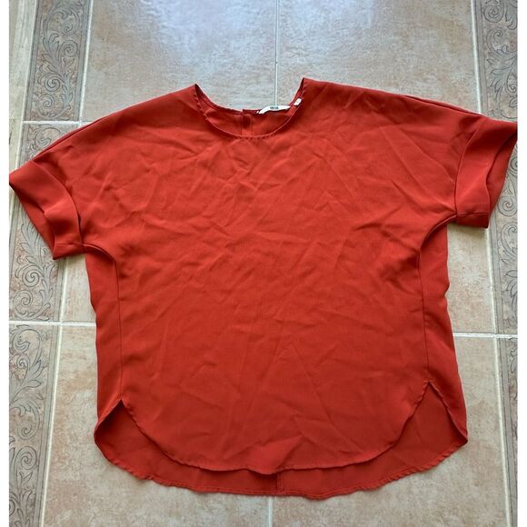 Uniqlo Dark orange top lose blouse Women size S‎